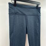 Athleta Navy Blue Stripe Mesh Cropped Legging Size Medium Photo 1