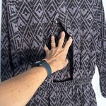 Rebecca Taylor 100% Silk Geo Dress Long Sleeve Gray Cut Out Preppy Goth Vacation Photo 8