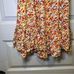 easel  Mustard Yellow Floral V Neck Short Sleeve Top size M Photo 8