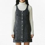 Levi's  Black Full Button Down Pinafore Overall Mini Tuli Denim Dress Size XS Photo 2