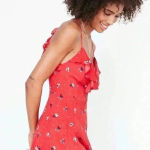 Urban Outfitters ⭐️  Kimchi Blue Red Floral backless Romper in size 10 Photo 5