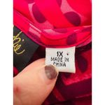 Bob Mackie Wearable Art Batik Printed Midi Dress Pink 1X Stretch Liquid Knit Photo 6