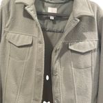 Joie  fuzzy fleece jacket shacket trucker sage green XL Photo 1