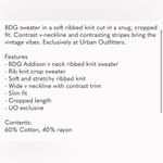 BDG UO Addison V Neck Ribbed Knit Sweater Photo 3