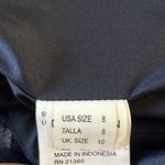 Mori Lee  Madeline Lace and Satin Bridesmaid Dress with V-Back Navy Blue 8 Photo 4