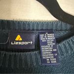 Liz Sport Vtg  Medium Sweater Navy Floral Embroidery, 100% Cotton‎ Pullover 80’s Photo 3