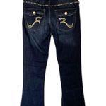 Rock & Republic  Kasandra Y2K Dark Wash Bootcut Jeans Gold Studs Distressed Sz 10 Photo 1