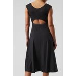 Athleta NWT  Ryder Dress XL Black Sleeveless Breathable Midi‎ Length Pockets Photo 1