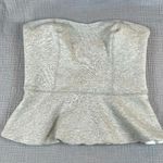 The Fifth Women's Peplum Strapless Shirt Gray Lined Boning Knit Tube Top Medium Photo 0