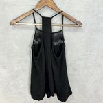 Caution to the Wind floral crochet tank top womens medium black gauzy whimsigoth Photo 5