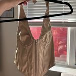 Urban Outfitters  tan leather plunge top Photo 2