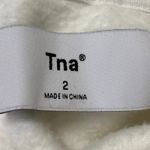 Aritzia Tna Cozy Fleece Women's White Long Sleeve Hooded Hoodie Sweatshirt Top 2 Photo 2