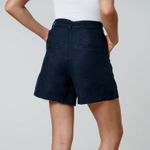 BLANK NYC Blank NYC Set Sail Belted Shorts Women’s Size 27 Navy Blue Linen High Rise Photo 1