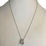 Brand New Swarovski Crystal Horse Shoe Silver Tone Necklace W/ Floating Crystal Photo 0