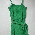 Pink Lily  Green Romper with Tie Belt Photo 0