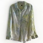 Pilcro and the Letterpress Anthropologie Pilcro Size M Cate Tie‎ Dye Button Long Sleeve Top Blouse Photo 6