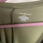 Lane Bryant  Olive Green V Neck Flowy Tee Shirt 22/24 Short Sleeve NWT Photo 4