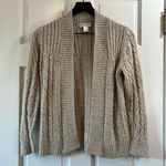 Christopher & Banks Creme Speckled Open Front Cardigan - Size Small Photo 0
