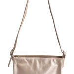 Vintage Vaneli Champagne Shimmer Leather Shoulder Bag Silver Photo 0