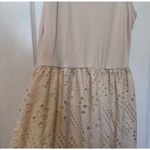 Grace Karin  Beige Eyelet Midi Dress Sleeveless Scoop Neck Casual Summer Large Photo 5