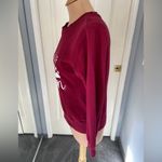 Cat Mom Graphic Burgundy Knit Sweatshirt Top‎ Kitty Lover Red Photo 4