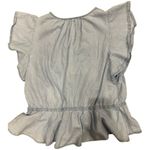 Sam Edelman Sam Edleman Women's Baby Blue Flutter Sleeve Peplum Blouse Photo 2