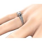 Boutique Platinum 925‎ Silver Leaf Design Engagement Ring Simulated Diamond | Sz 6 NEW Photo 11