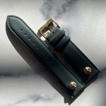 Versace 18MM Watch Band, Leather Strap in Green, NEW Photo 1