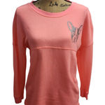 Rampage Pullover Sweatshirt Dog Graphic Bonjour Coral Pink Comfy Medium Photo 0