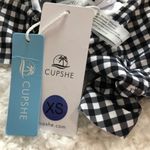 Cupshe π gingham plaid ruffled sexy black white ruffle womens bikini xs Photo 8
