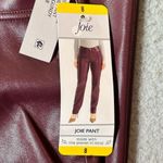 Joie  Pants Womens 8 Burgundy Straight Faux Leather Limited Edition Pants NEW‎ Photo 3