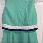 YA Los Angeles  Blue Color Block Cheer Style Sleeveless Fit and Flare Dress Photo 2