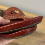 Frye Sandals Brick Red Leather Studded T-Strap Thong Women’s Photo 3