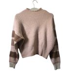 Topshop Knit Pink & Brown Striped Women Mohair Sweater Medium Photo 4
