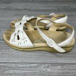 Sas this is comfort white buckle sandals shoes strappy size 7 floral cut out Photo 6