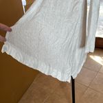 Tahari  100% Linen Open Front Waterfall Shark bite Cardigan White Size Medium Photo 3