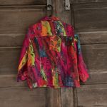 Erin‎ London Women's Colorful Button Up Mesh Blouse, Size L Pink Size L Photo 5