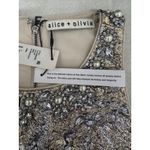 Alice + Olivia Alice Olivia Silver Gold Beaded Embellished Cocktail Mini Dress Size 4 Photo 13