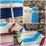 Talbots T by  Women’s Rainbow Striped Half Zip Sweatshirt Size S Nautical Preppy Photo 5