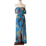 Privy  Smocked High Low Off shoulder Floral Dress Photo 13