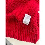 J.Jill Red Knit Infinity Scarf Ribbed Chenille-True Red Crochet Loop Scarf Photo 2