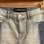 EXPRESS  patch work distressed cut off style woman’s size 4 denim skirt Photo 1