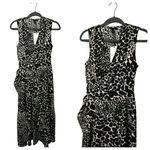 Who What Wear NWT  Women's Animal Print Black Sleeveless Ruffle Trim Dress SZ XS Photo 1