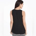 White House | Black Market Etta Black Cutout Embroidered Sleeveless Tank Top Photo 1