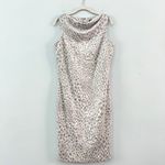 J. McLaughlin NWT  Delilah Silver Gray Safari Cheetah Print Suede Sheath Dress Photo 2