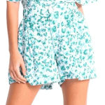 Molly Bracken NWT  Carmen off white blue green floral woven shorts size M Photo 0