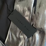 Gianni Bini Noa Silver Metallic Lame Wrap Dress Photo 5