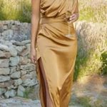Petal and Pup Nadia One Shoulder Bronze Satin Maxi Dress 16 Photo 0