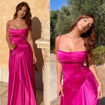 House Of CB 'Anabella' Fuchsia Lace Up Maxi Dress NWOT size S Photo 13