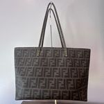 Fendi Zucca Coated Canvas Tote Yellow Interior Photo 0